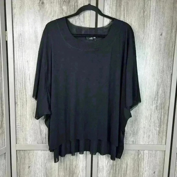 Lisa Bayne Top M / L Mesh Black Color Oversized Sheer - Picture 1 of 8